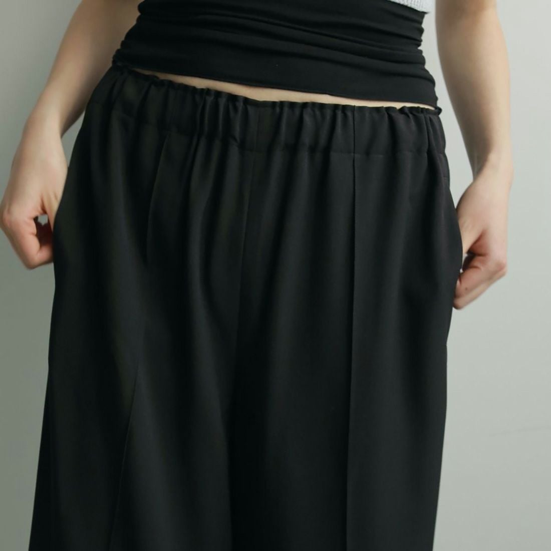 anuke [アンヌーク] ピンタックワイドパンツ [62520730] BLK