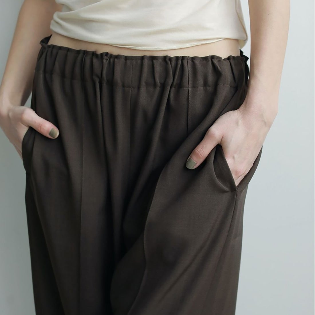 anuke [アンヌーク] ピンタックワイドパンツ [62520730] BRN