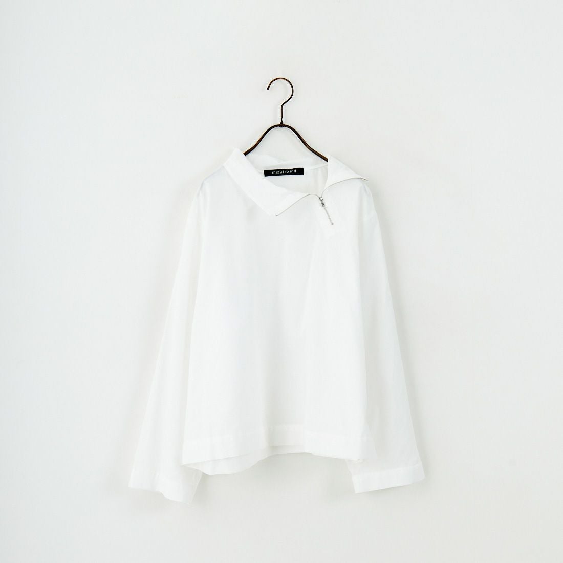 mizuiro ind [ミズイロインド] リブハイネックカラープルオーバー [3-230105] 11 O.WHITE