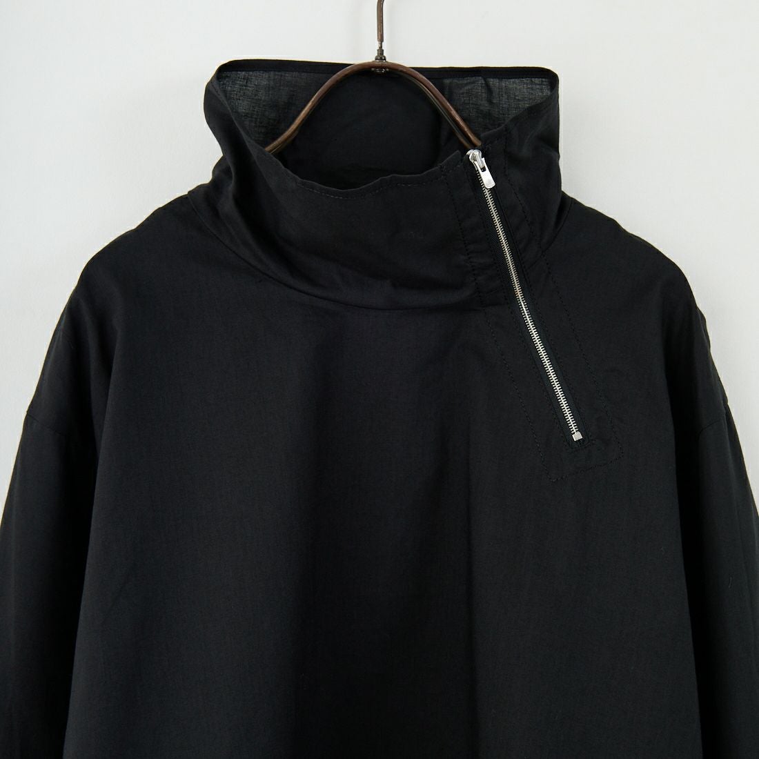 mizuiro ind [ミズイロインド] リブハイネックカラープルオーバー [3-230105] 99 BLACK