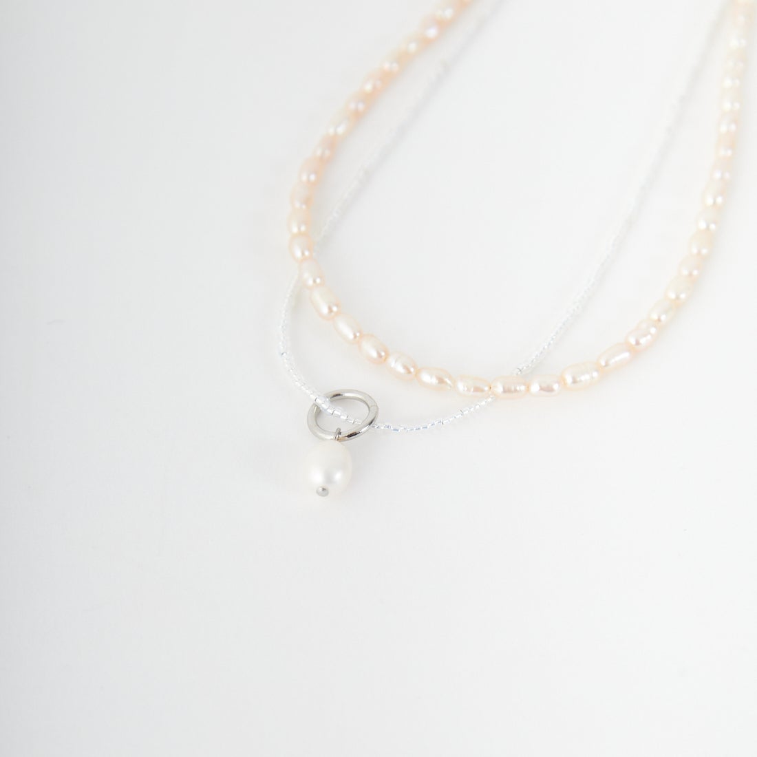 STELLA CIFFON [ステラシフォン] 淡水パールコンビネーションネックレス [AST3-26N10] 00 SILVER