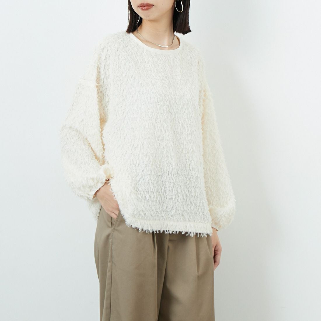 02 WHITE&&モデル身長：162cm 着用サイズ：36&&