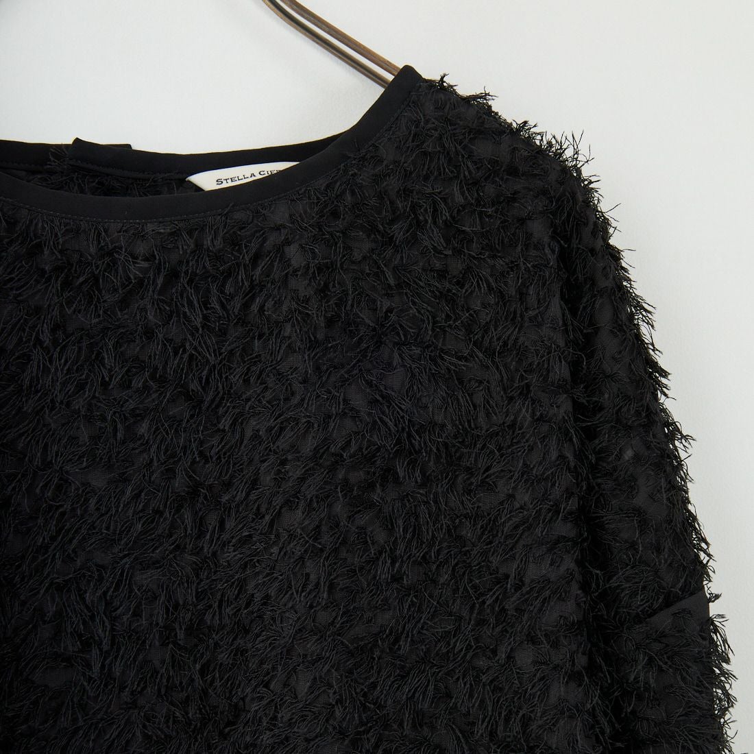 STELLA CIFFON [ステラシフォン] シアーカットジャガードブラウス [ST3-26406] 80 BLACK
