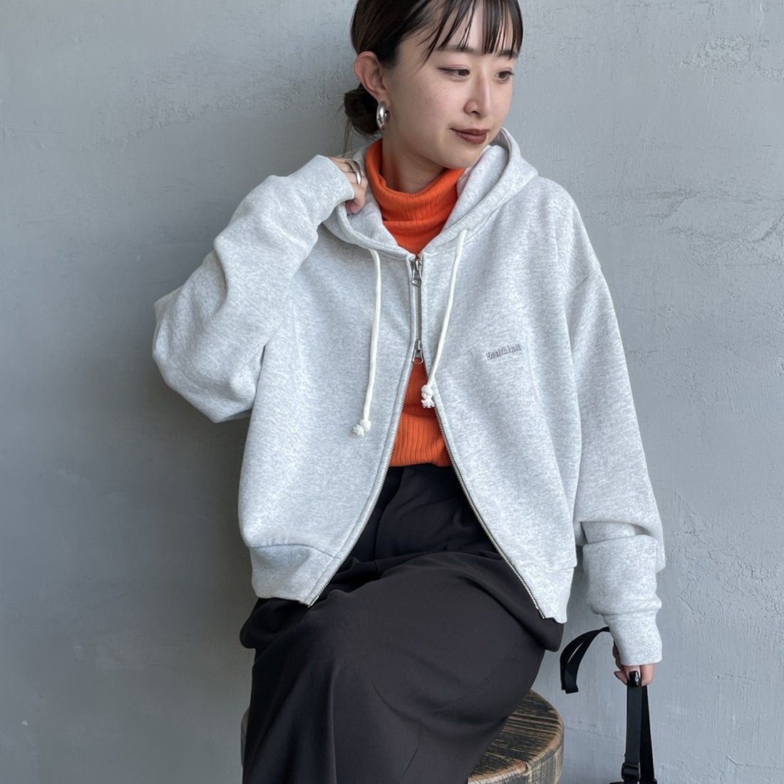 H.GRAY&&モデル身長：150cm 着用サイズ：F&&