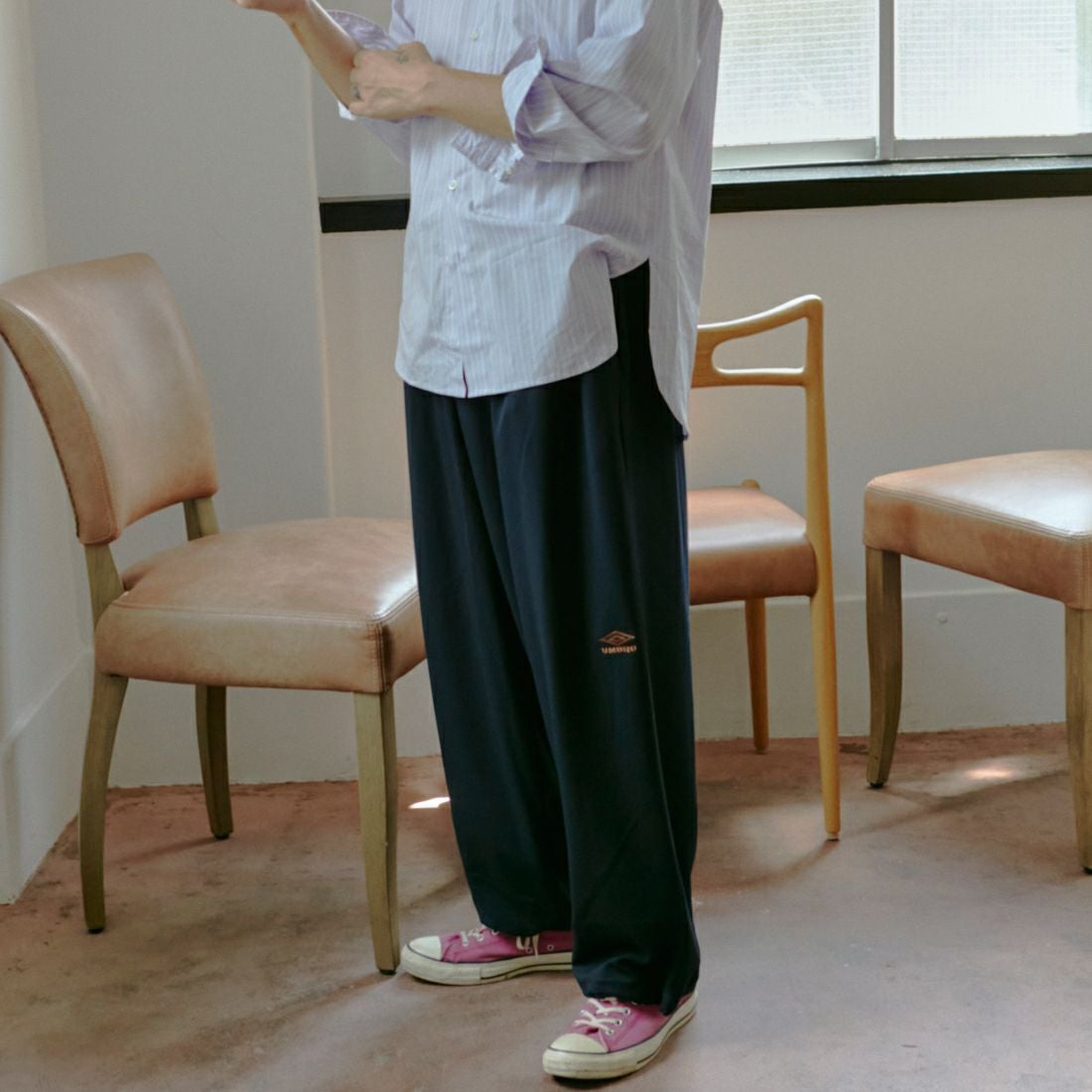 UMBRO [アンブロ] 別注 ワンポイント刺繍ロゴ トラックパンツ [KBT126