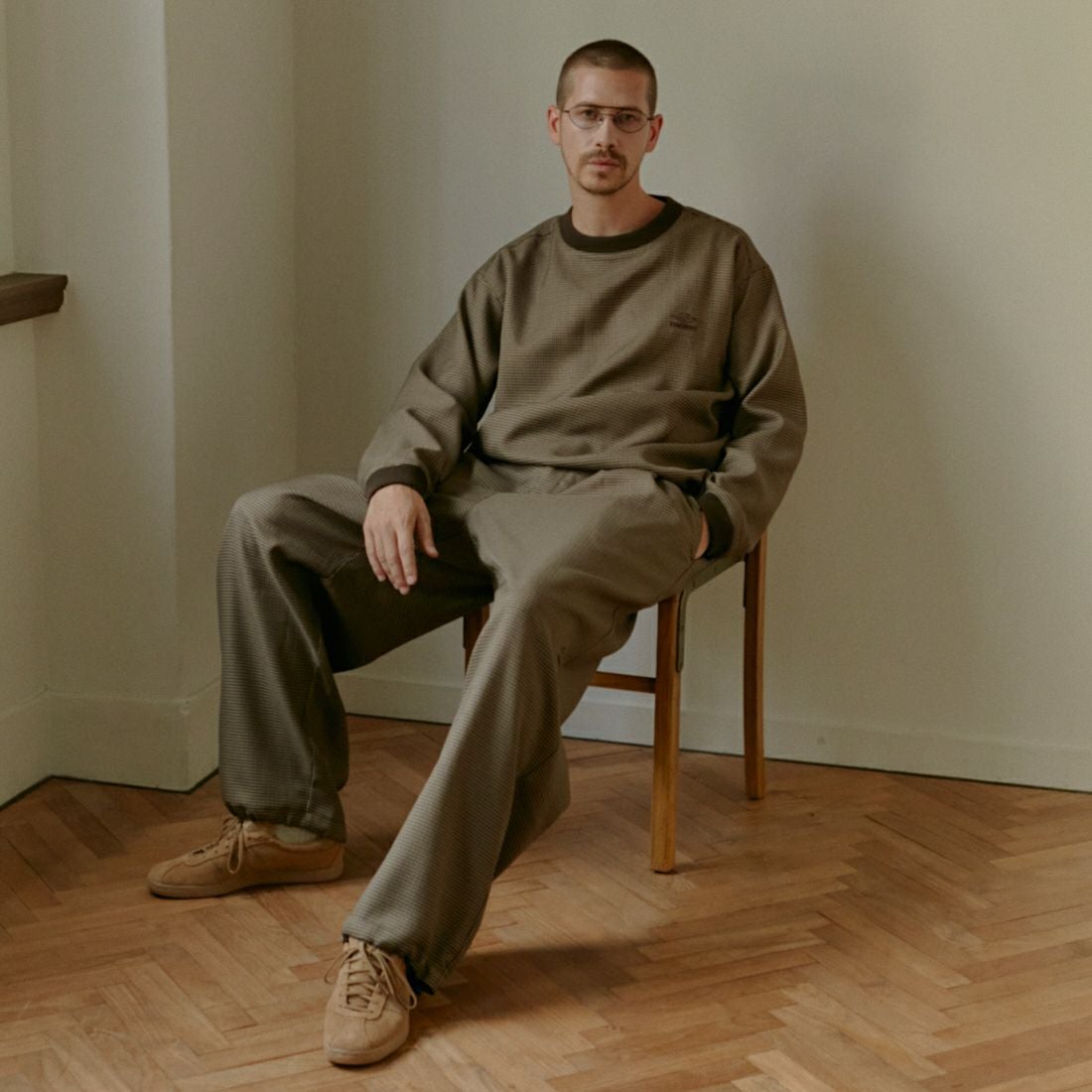 UMBRO [アンブロ] 別注 ワンポイント刺繍ロゴ トラックパンツ [KBT126-NK-PT2-MS-JF] CHECK