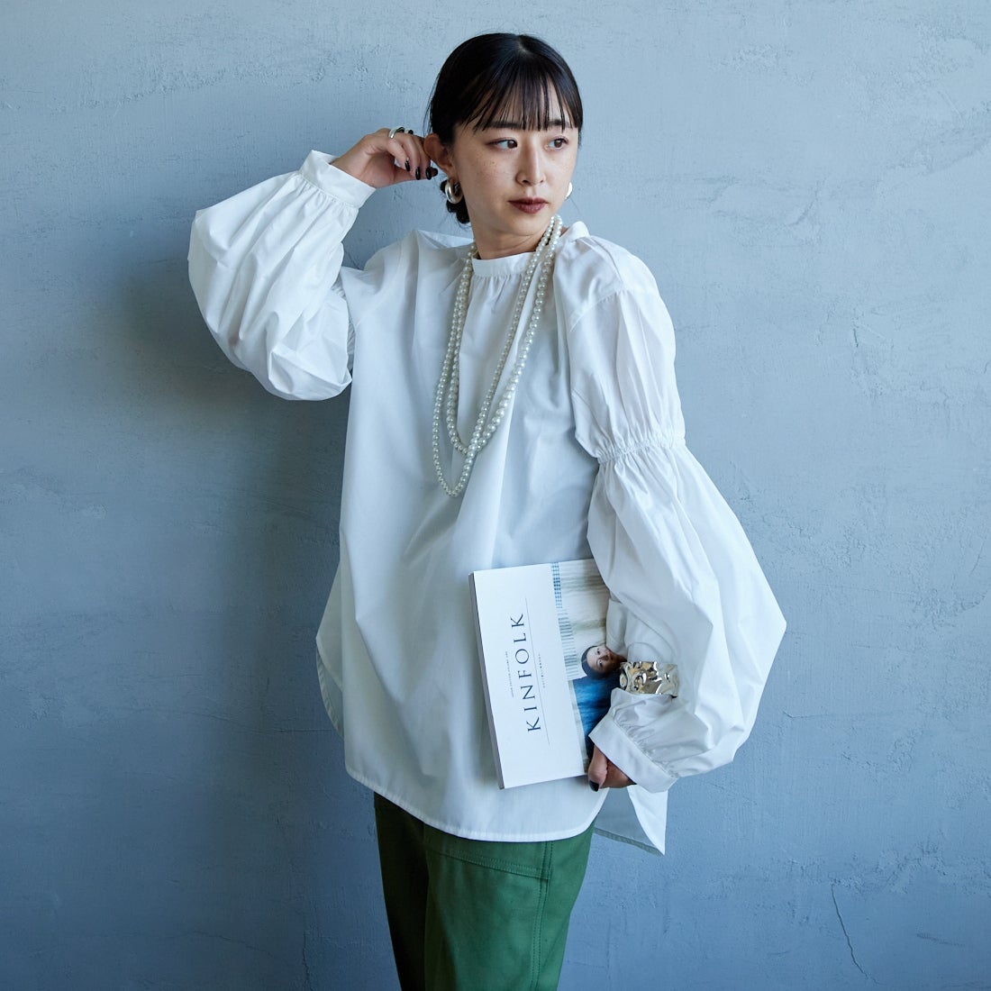 WHITE&&モデル身長：150cm 着用サイズ：F&&