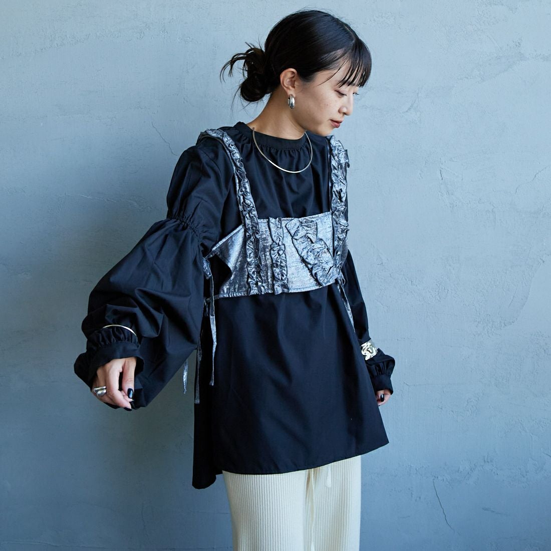 BLACK&&モデル身長：150cm 着用サイズ：F&&