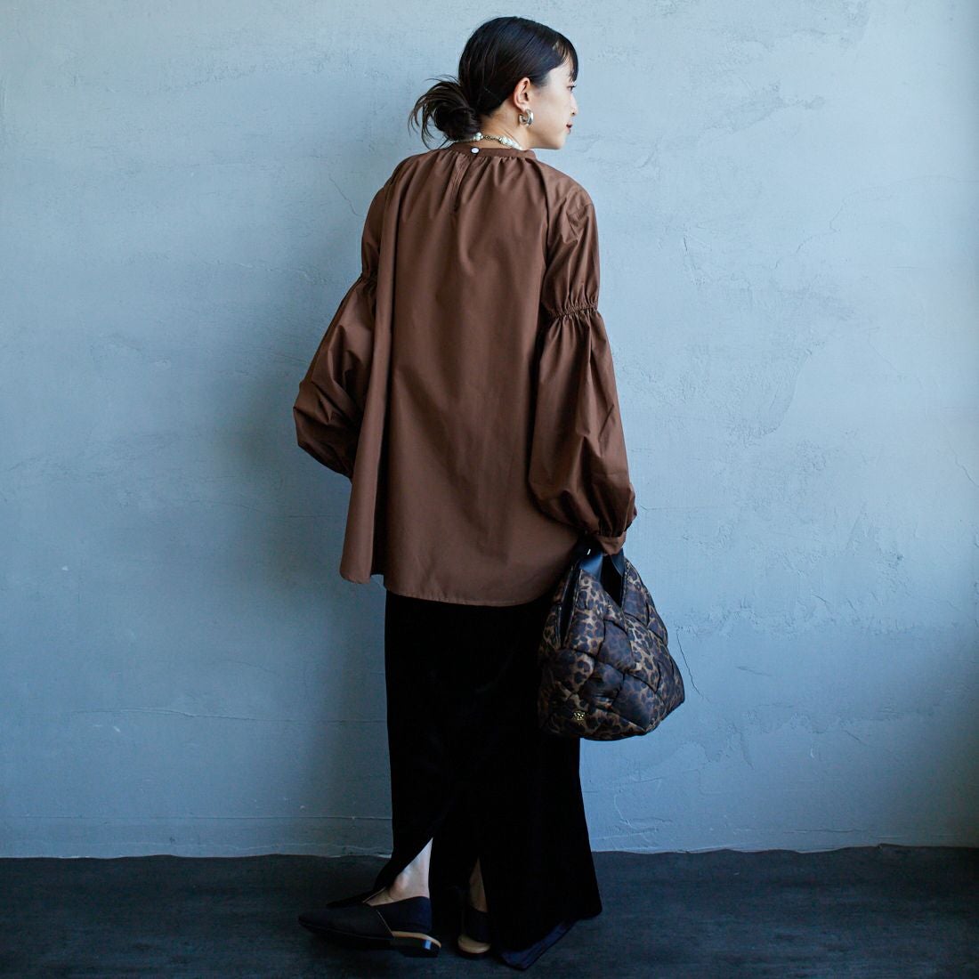 USINE [ユジーヌ] 袖ボリュームチュニックブラウス [IN2-SH-5] MUSTARD