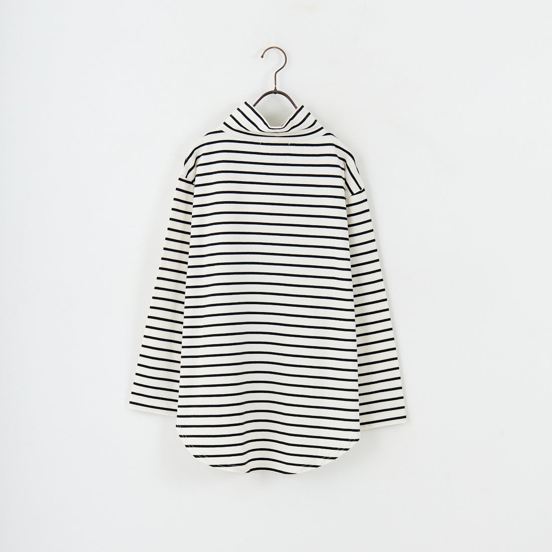 tumugu: [ツムグ] 裾ラウンドハイネックロングボーダーTシャツ [TC22301-BA] 9L BORDER