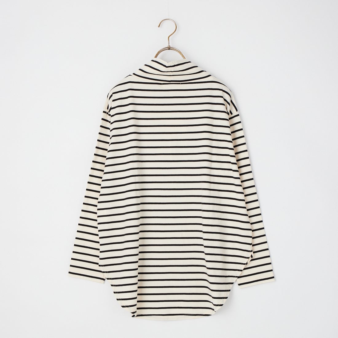 tumugu: [ツムグ] 裾ラウンドハイネックロングボーダーTシャツ [TC22301-BA] 9L BORDER