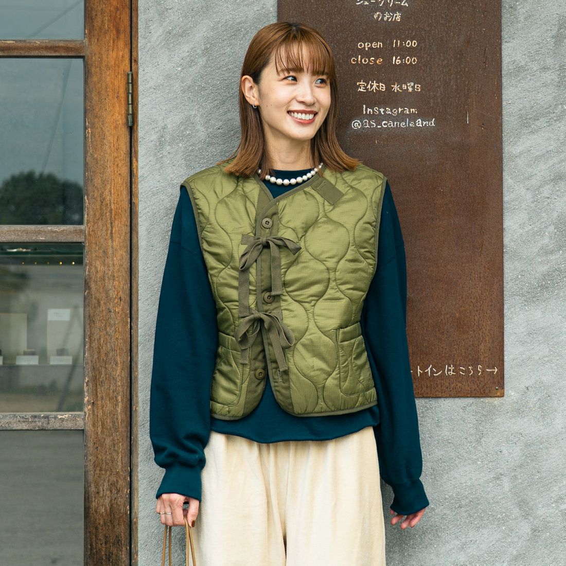 MILITARY [ミリタリー] 別注 フロントリボンキルティングベスト [T