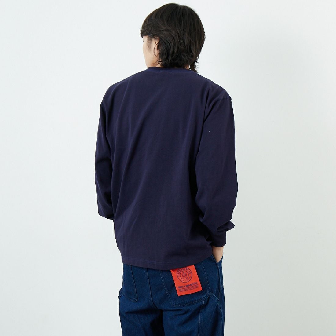 L.L.BEAN [エルエルビーン] ユニオン ロングスリーブTシャツ [5475-1031] 67 NAVY &&モデル身長：179cm 着用サイズ：M&&