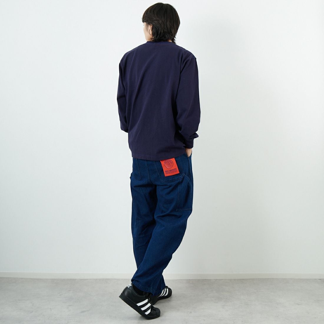 L.L.BEAN [エルエルビーン] ユニオン ロングスリーブTシャツ [5475-1031] 67 NAVY &&モデル身長：179cm 着用サイズ：M&&