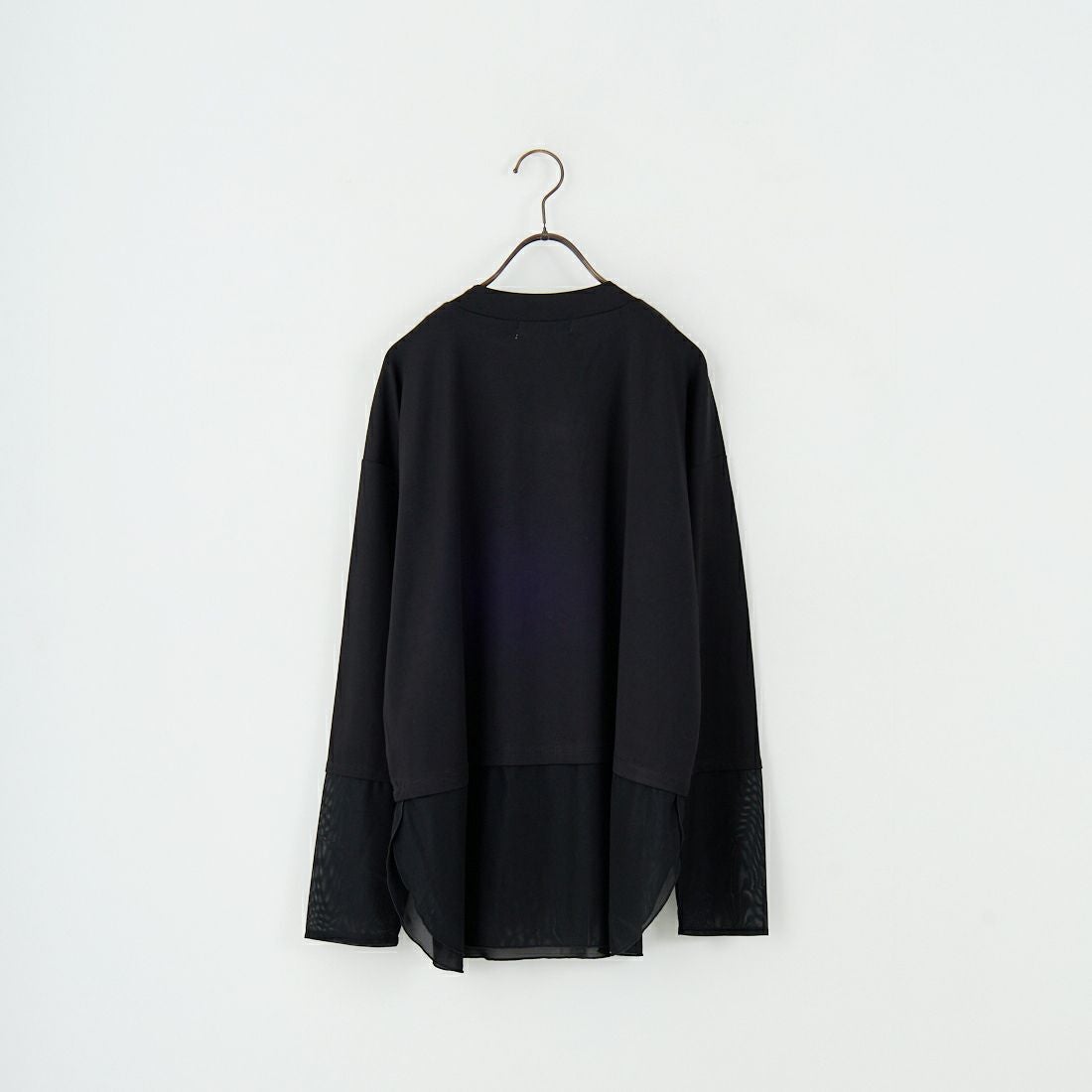 Maison de L'allure [メゾン ドゥ ラリュール] シアーレイヤード 裾ラウンドプルオーバー [M25132008] 09 BLACK