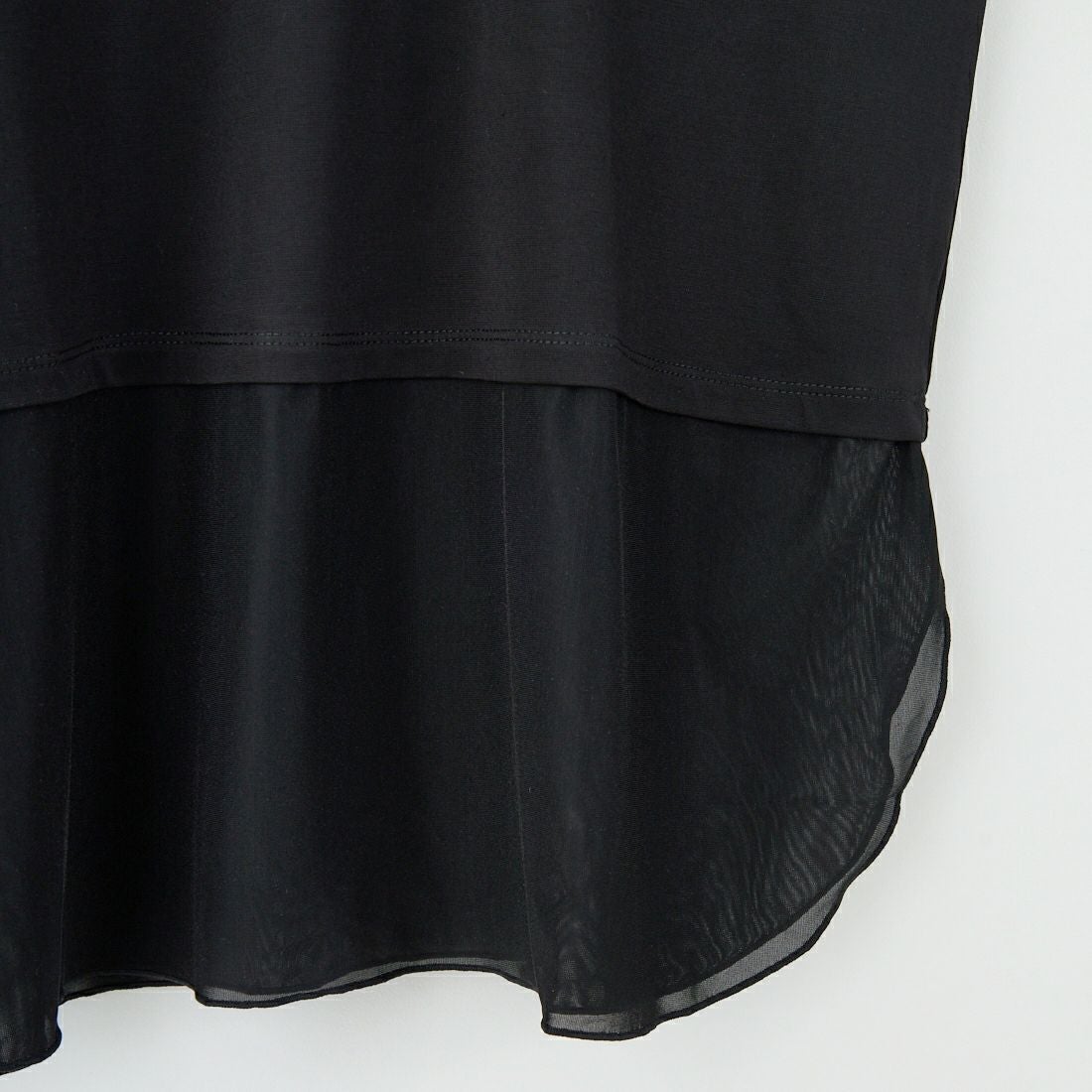 Maison de L'allure [メゾン ドゥ ラリュール] シアーレイヤード 裾ラウンドプルオーバー [M25132008] 09 BLACK