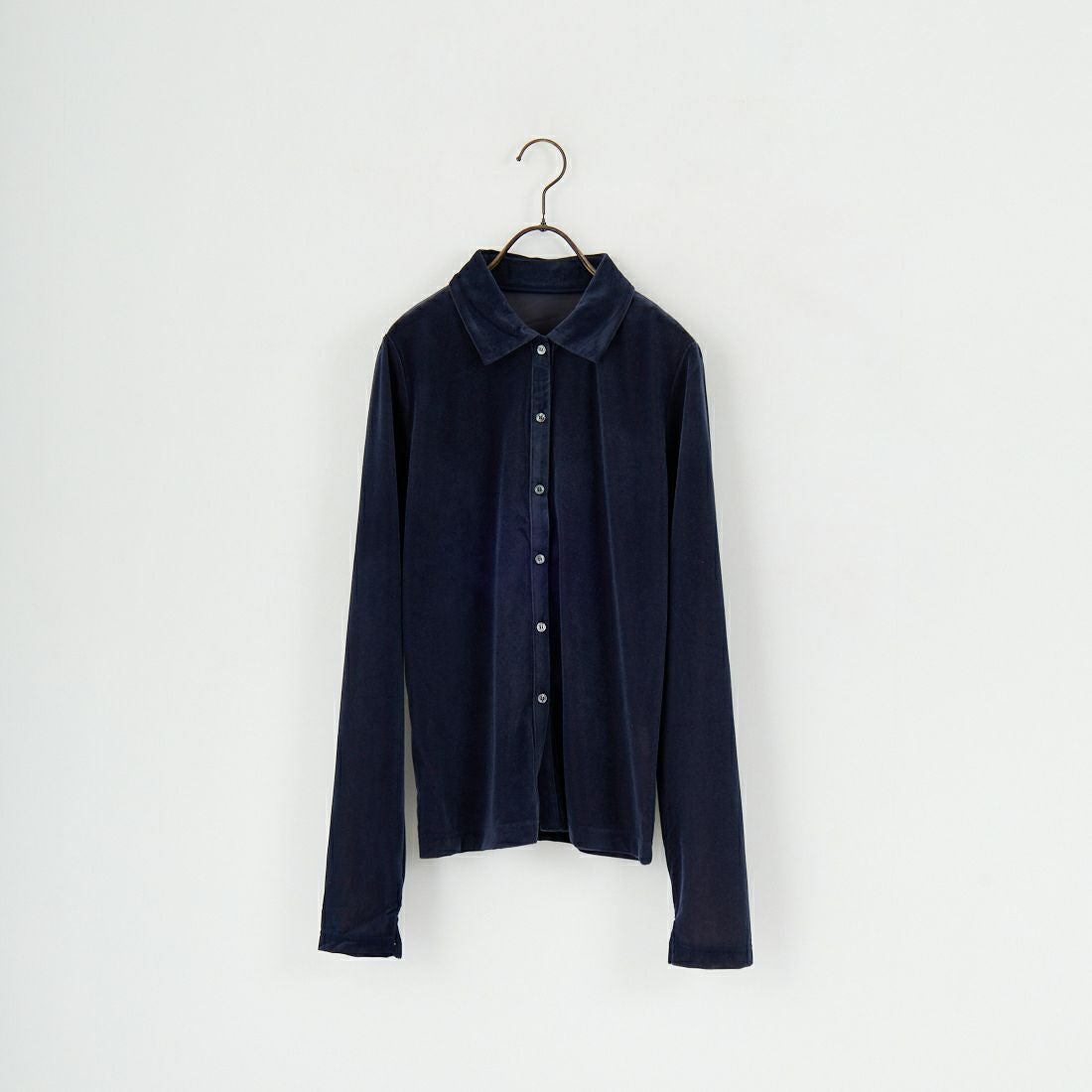 hwyl [ヒュイル] ベロアシャツ [55285554] ﾈｲﾋﾞｰ &&モデル身長：167cm 着用サイズ：2&&