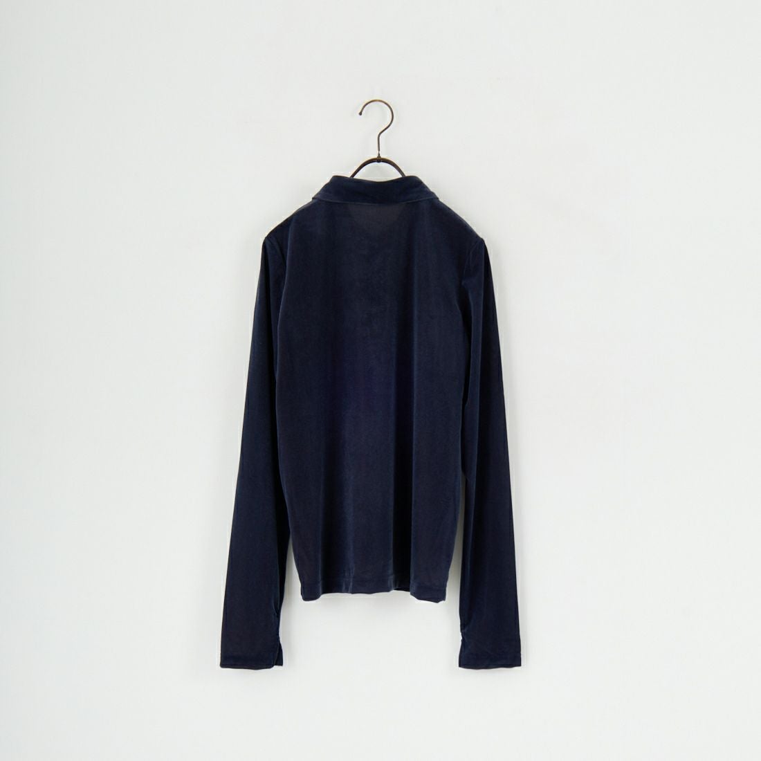 hwyl [ヒュイル] ベロアシャツ [55285554] ﾈｲﾋﾞｰ &&モデル身長：167cm 着用サイズ：2&&