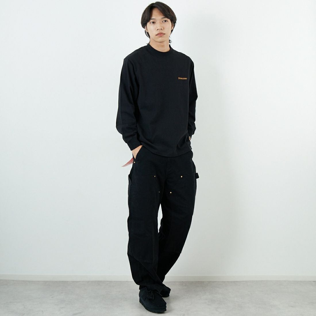 PENDLETON [ペンドルトン] バックプリント ロングスリーブTシャツ [5475-1015] 49 BLACK H &&モデル身長：179cm 着用サイズ：M&&