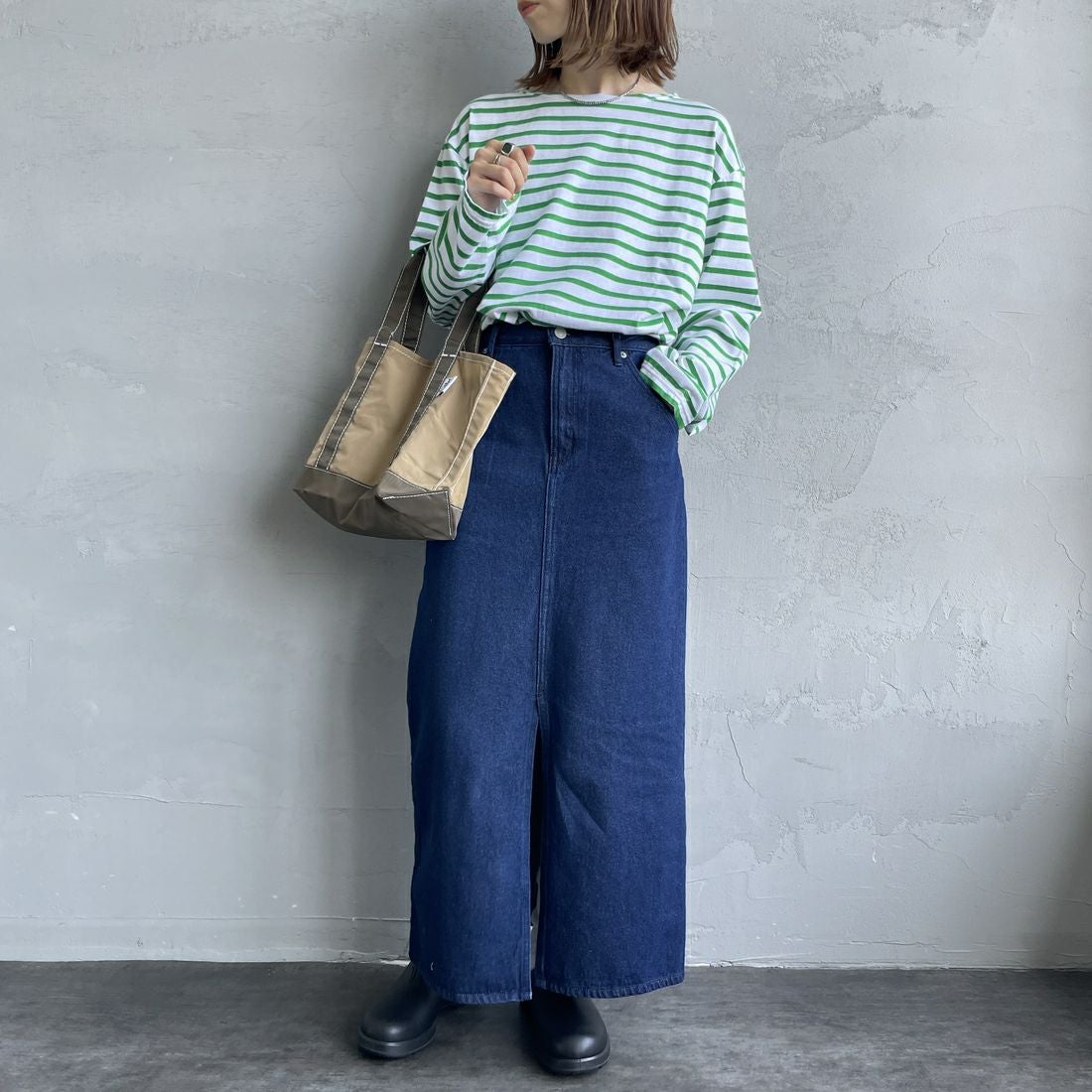 Jeans Factory Clothes [ジーンズファクトリークローズ] コットンデニムナロースカート [JFC-254-066] ONE WASH	&&モデル身長：158cm 着用サイズ：S&&