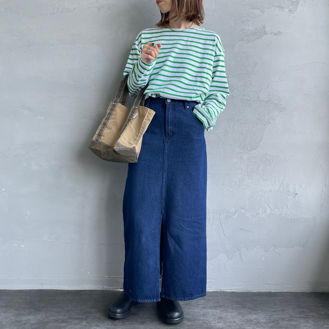 Jeans Factory Clothes [ジーンズファクトリークローズ] コットンデニムナロースカート [JFC-254-066] ONE WASH	&&モデル身長：158cm 着用サイズ：S&&