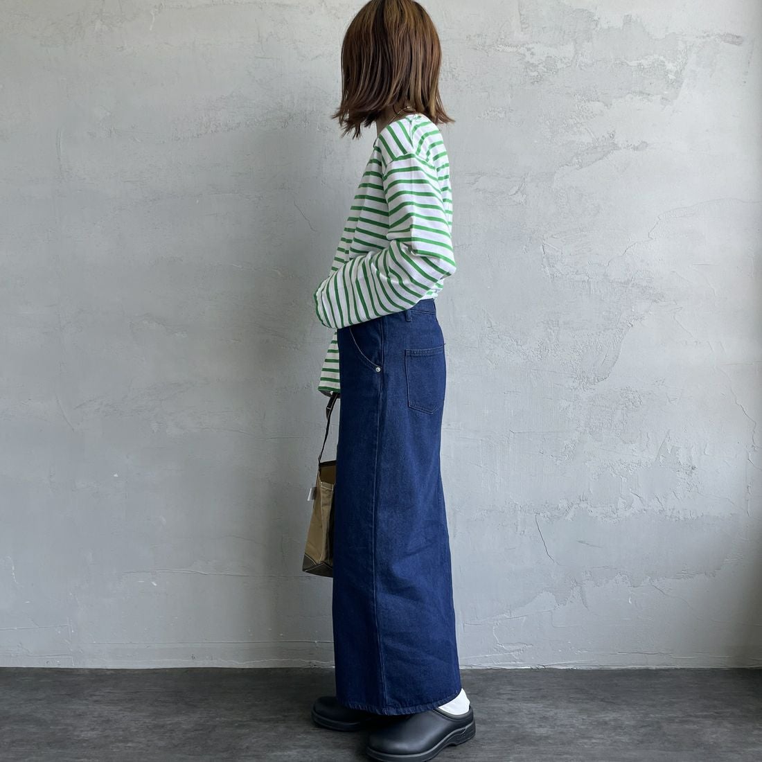 Jeans Factory Clothes [ジーンズファクトリークローズ] コットンデニムナロースカート [JFC-254-066] ONE WASH	&&モデル身長：158cm 着用サイズ：S&&