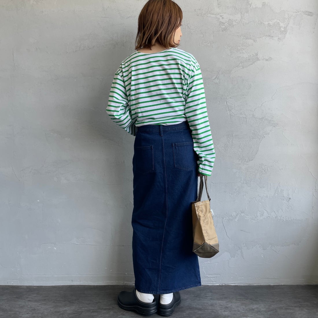 Jeans Factory Clothes [ジーンズファクトリークローズ] コットンデニムナロースカート [JFC-254-066] ONE WASH	&&モデル身長：158cm 着用サイズ：S&&
