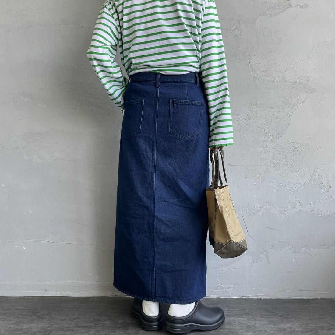 Jeans Factory Clothes [ジーンズファクトリークローズ] コットンデニムナロースカート [JFC-254-066] ONE WASH	&&モデル身長：158cm 着用サイズ：S&&