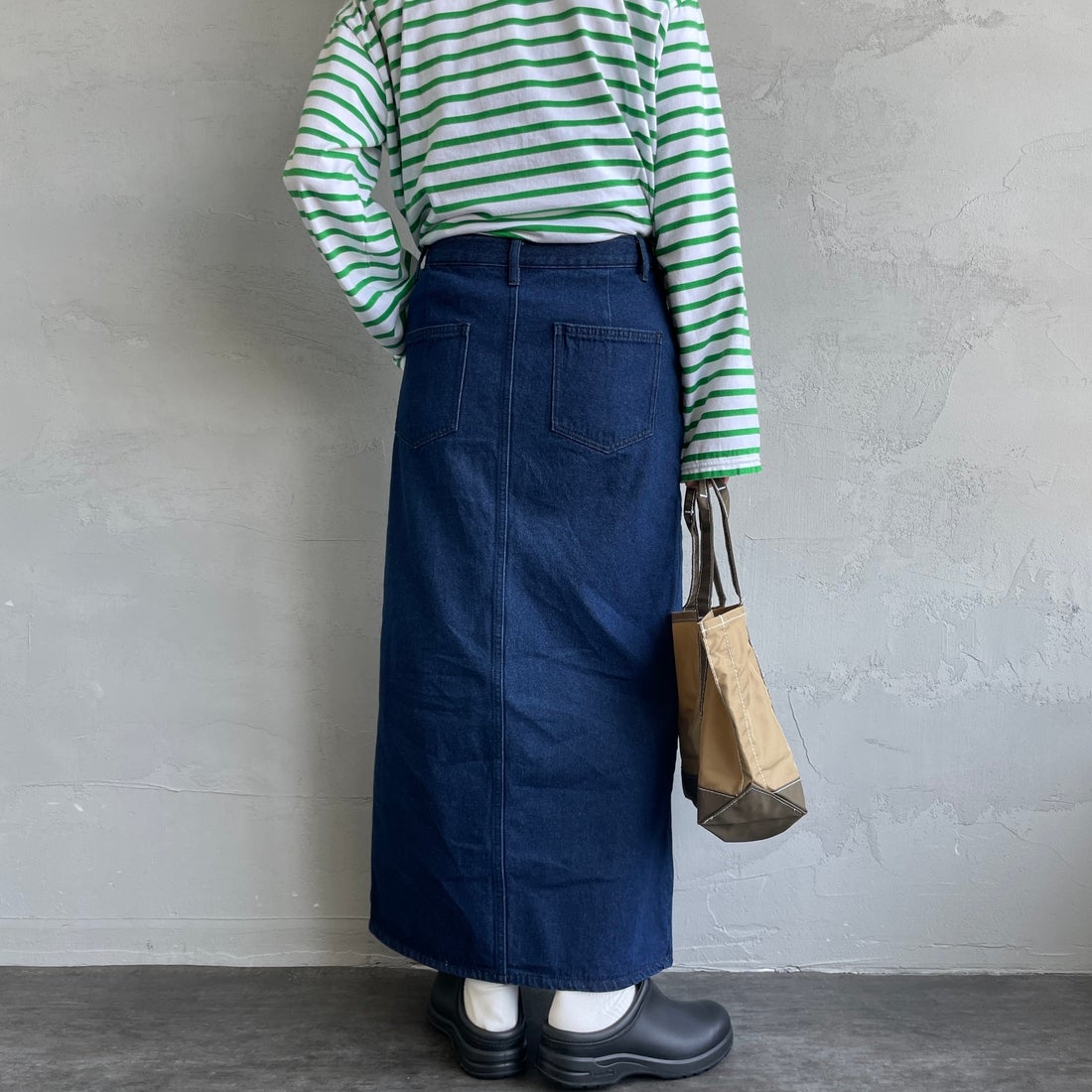 Jeans Factory Clothes [ジーンズファクトリークローズ] コットンデニムナロースカート [JFC-254-066] ONE WASH	&&モデル身長：158cm 着用サイズ：S&&