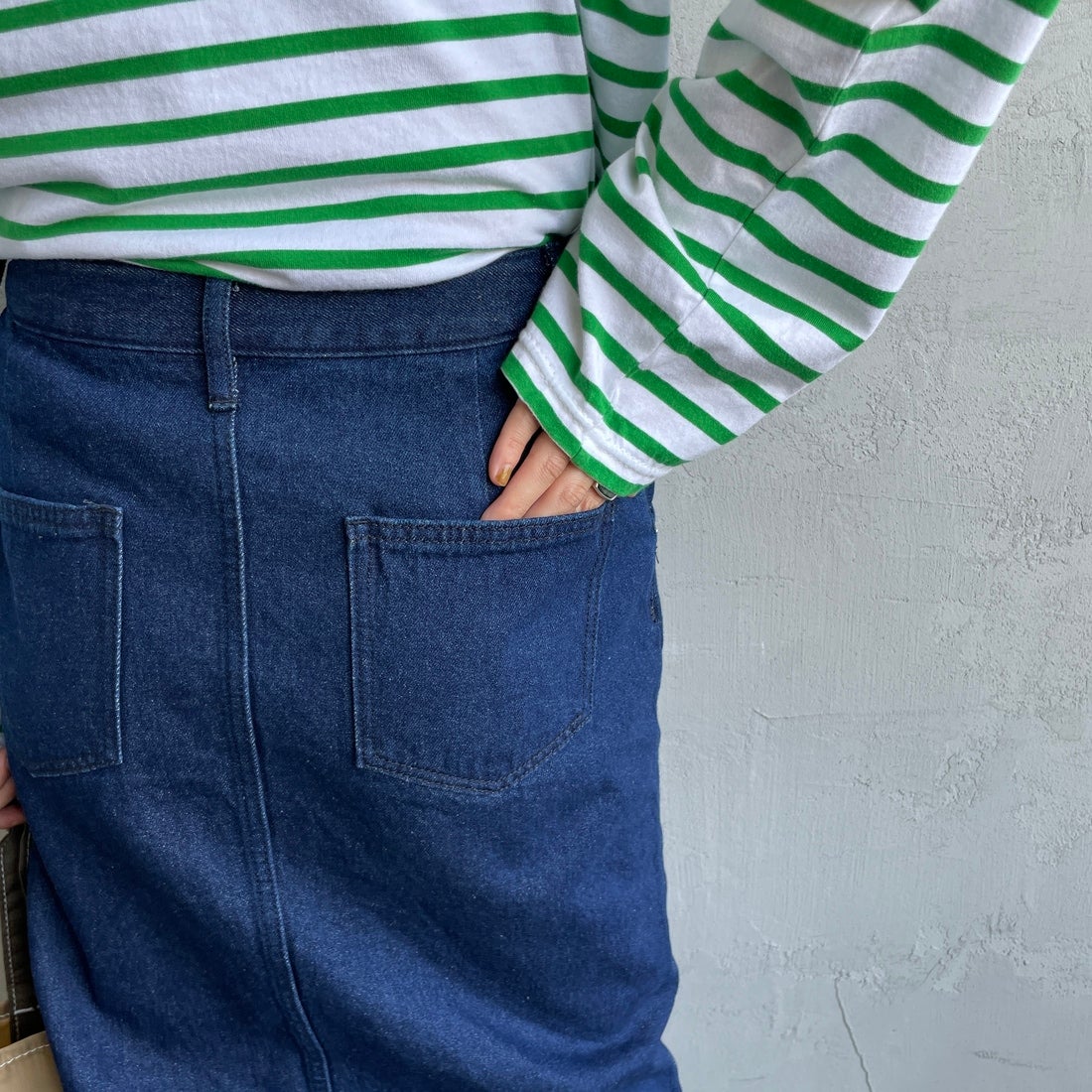 Jeans Factory Clothes [ジーンズファクトリークローズ] コットンデニムナロースカート [JFC-254-066] ONE WASH	&&モデル身長：158cm 着用サイズ：S&&