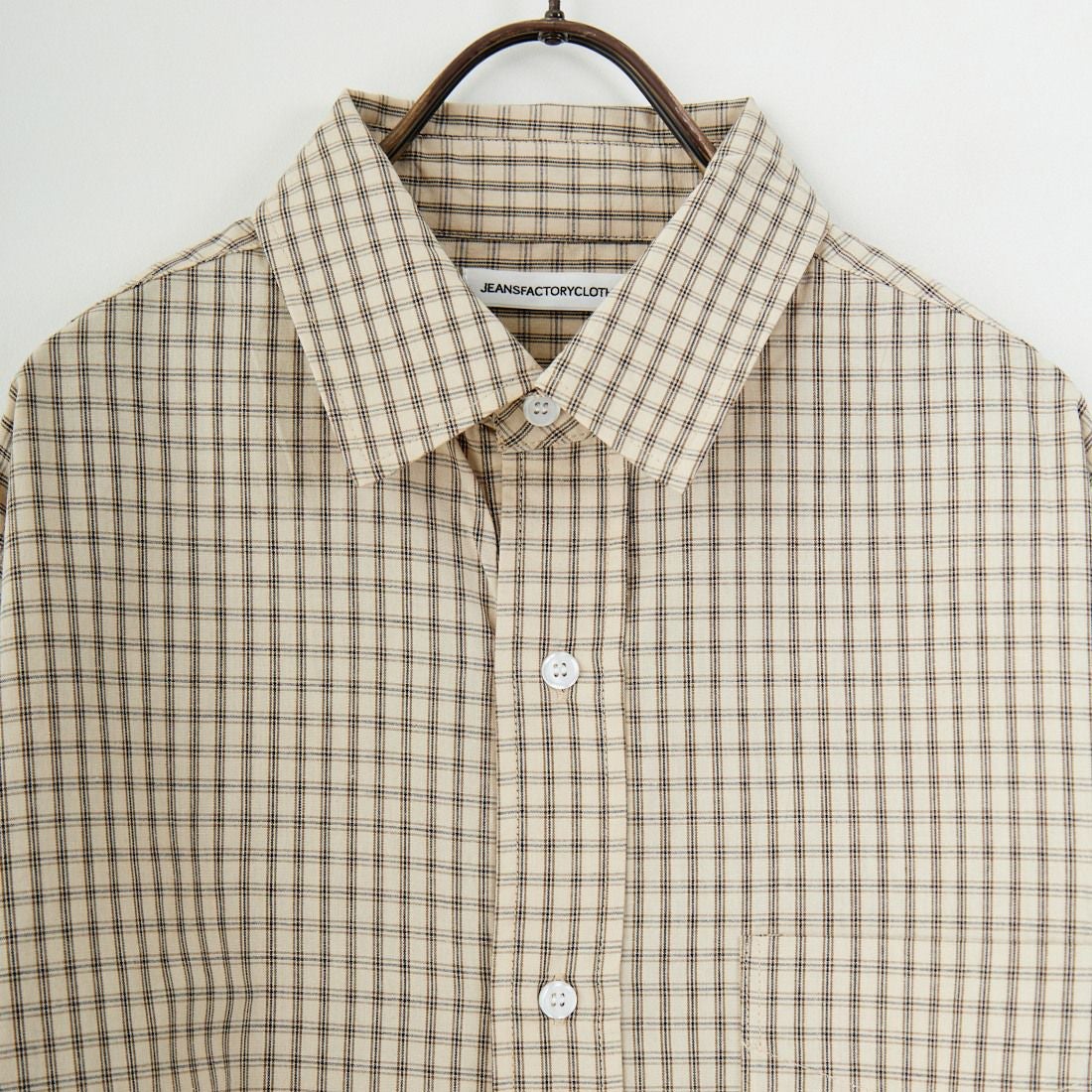 Jeans Factory Clothes [ジーンズファクトリークローズ] メンズライクオーバーサイズシャツ [JFC-253-082] BEG CHK