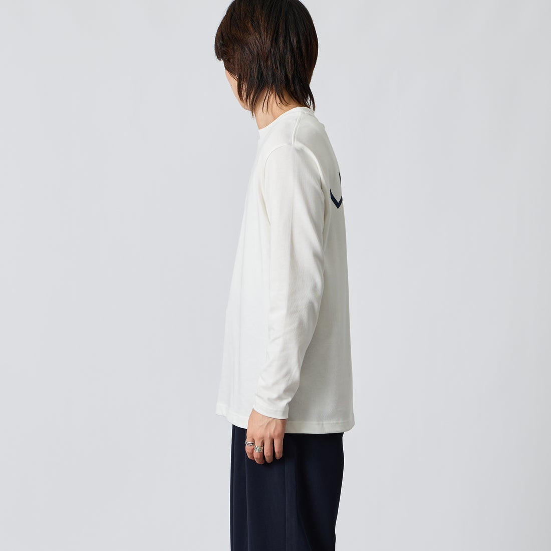 LACOSTE [ラコステ] PARISロゴ ヘビーオンスTシャツ [TH9396] 70V WHITE &&モデル身長：177cm 着用サイズ：3&&