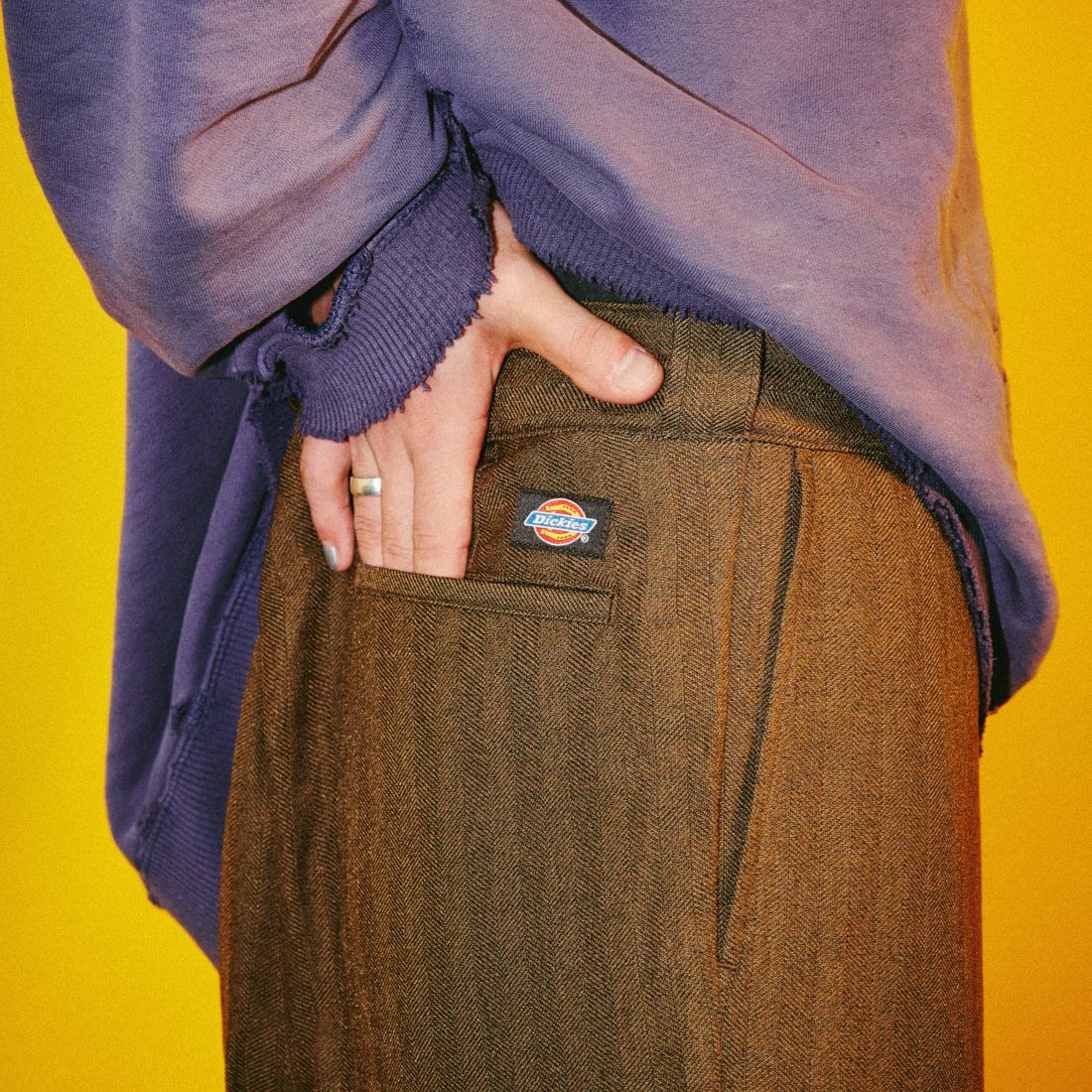 Dickies [ディッキーズ] 別注 ヘリンボーン グランパワークパンツ [253M401N01-JF] BROWN