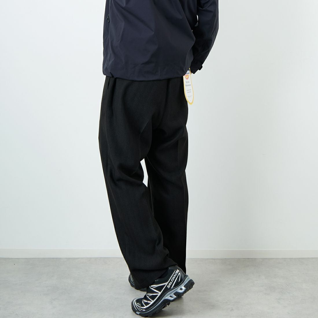 Dickies [ディッキーズ] 別注 ヘリンボーン グランパワークパンツ [253M401N01-JF] BLACK &&モデル身長：179cm 着用サイズ：XL&&