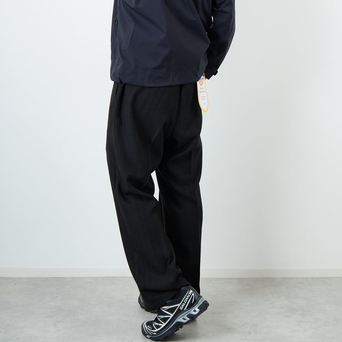 Dickies [ディッキーズ] 別注 ヘリンボーン グランパワークパンツ [253M401N01-JF] BLACK &&モデル身長：179cm 着用サイズ：XL&&