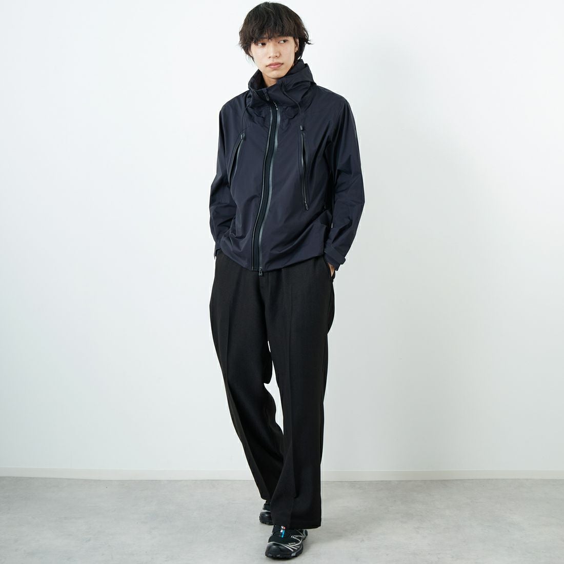 Dickies [ディッキーズ] 別注 ヘリンボーン グランパワークパンツ [253M401N01-JF] BLACK &&モデル身長：179cm 着用サイズ：XL&&
