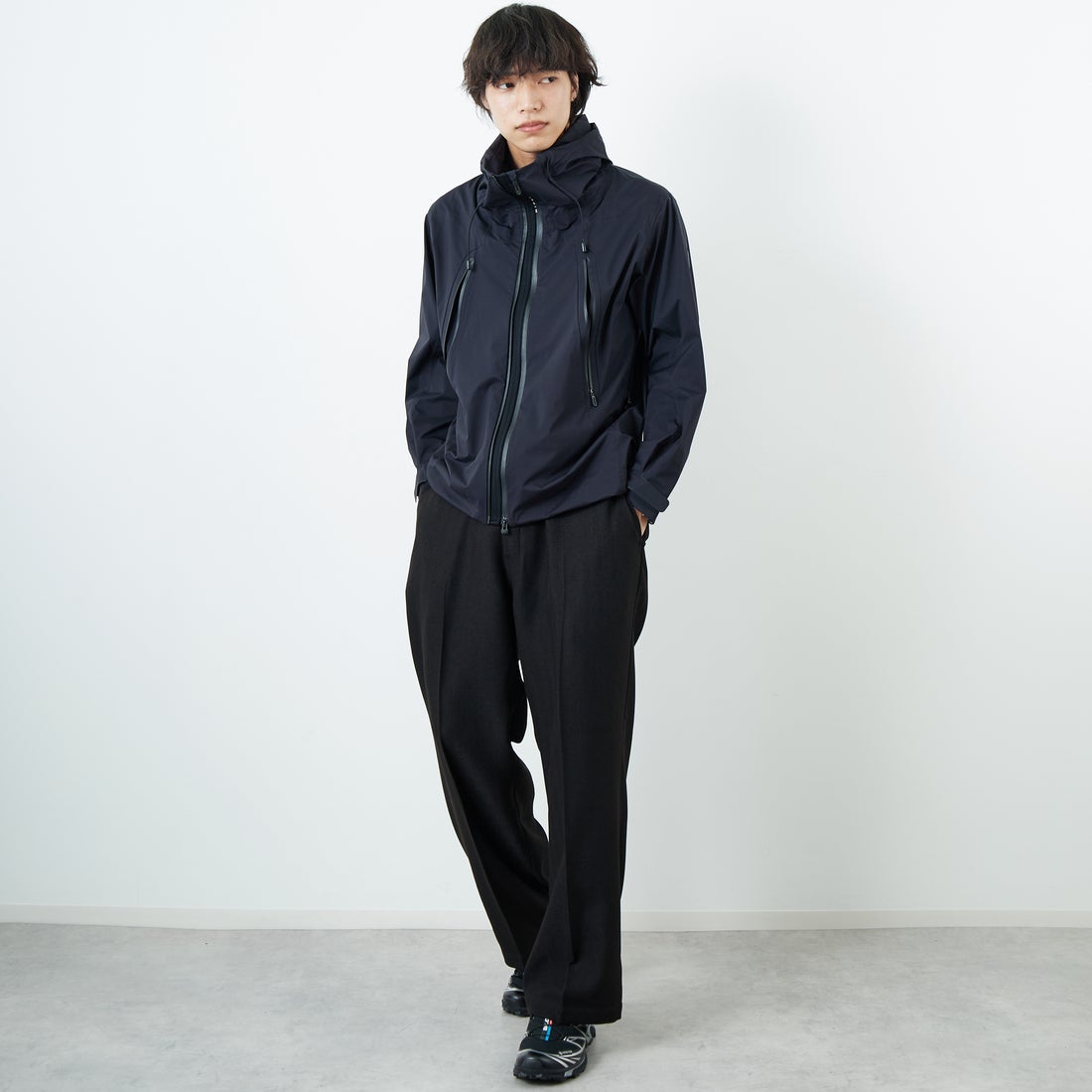 Dickies [ディッキーズ] 別注 ヘリンボーン グランパワークパンツ [253M401N01-JF] BLACK &&モデル身長：179cm 着用サイズ：XL&&