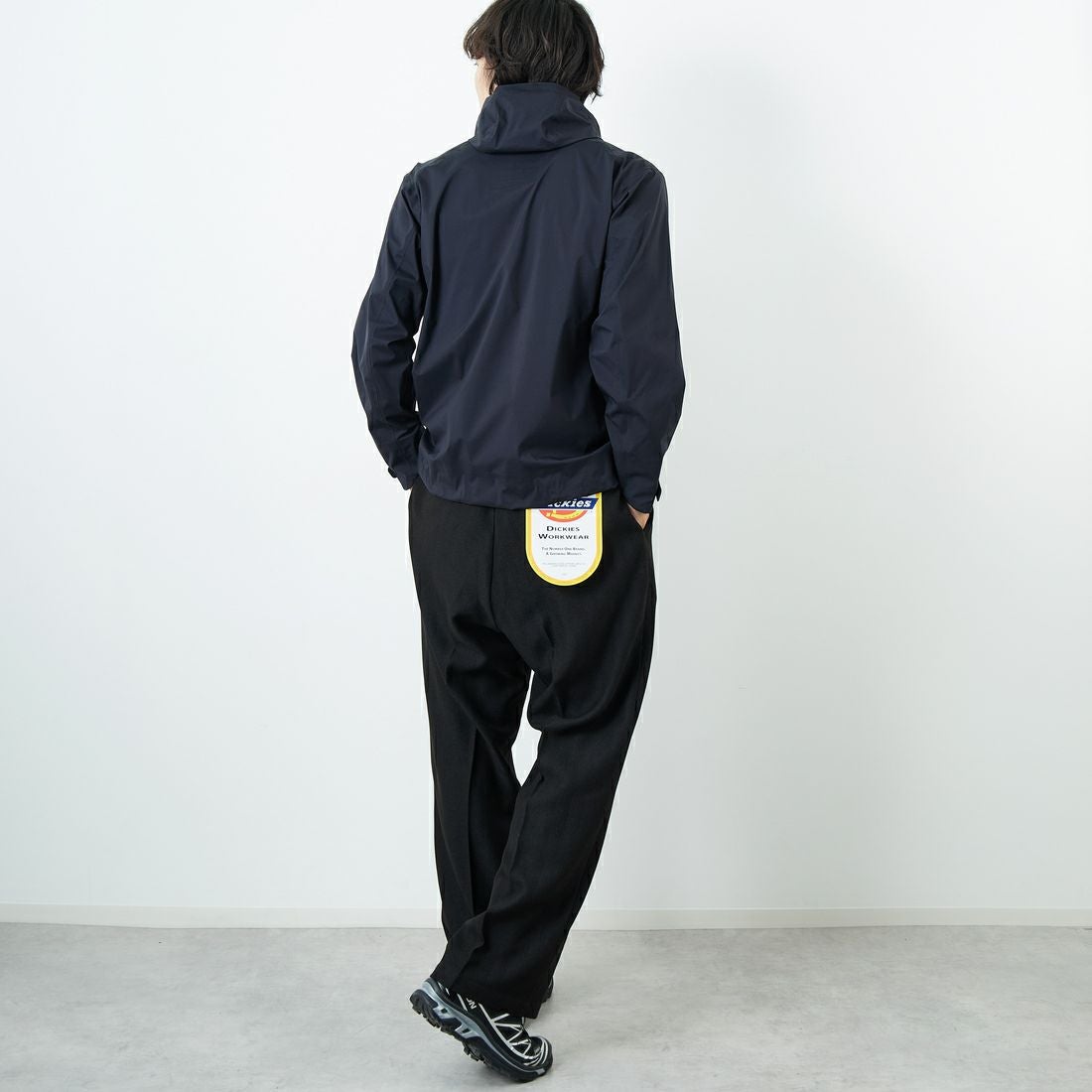 Dickies [ディッキーズ] 別注 ヘリンボーン グランパワークパンツ [253M401N01-JF] BLACK &&モデル身長：179cm 着用サイズ：XL&&