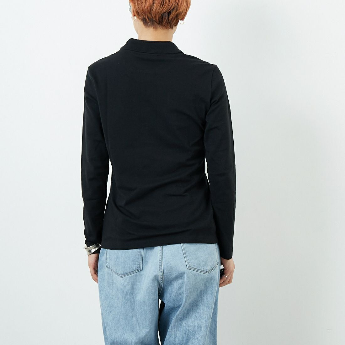 LACOSTE [ラコステ] ロングスリーブポロシャツ [PF5464] 031 BLACK &&モデル身長：160cm 着用サイズ：36&&