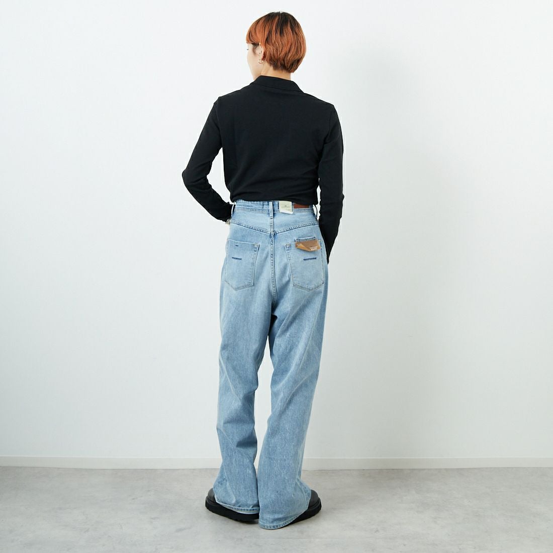 LACOSTE [ラコステ] ロングスリーブポロシャツ [PF5464] 031 BLACK &&モデル身長：160cm 着用サイズ：36&&