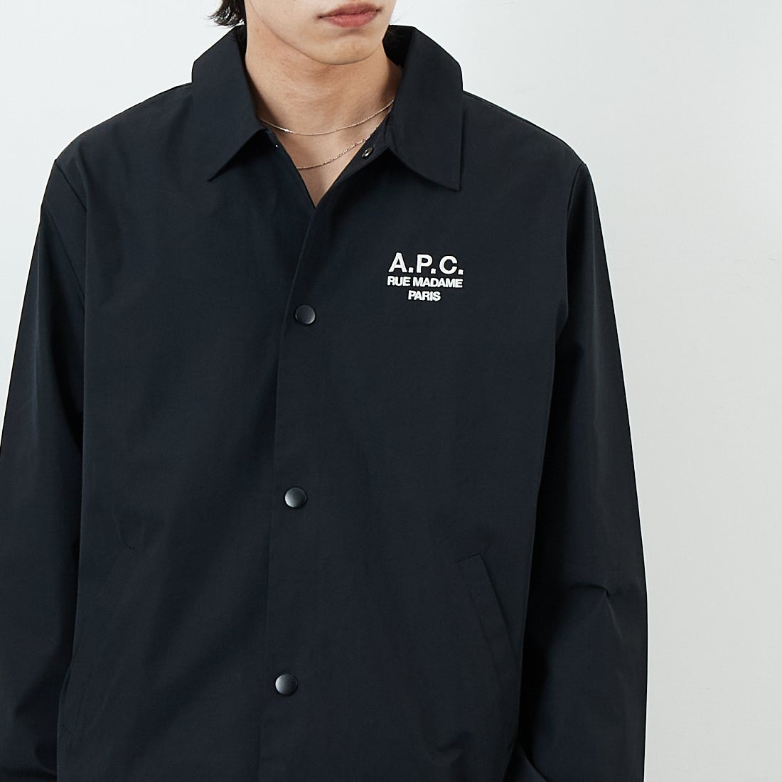 A.P.C. [アー・ペー・セー] Raymond ブルゾン [BLOUSON-RAYMOND] 99 NOIR A.P.C. [アー・ペー・セー] Raymond ブルゾン [BLOUSON-RAYMOND] 99 NOIR &&モデル身長：179cm 着用サイズ：M&&
