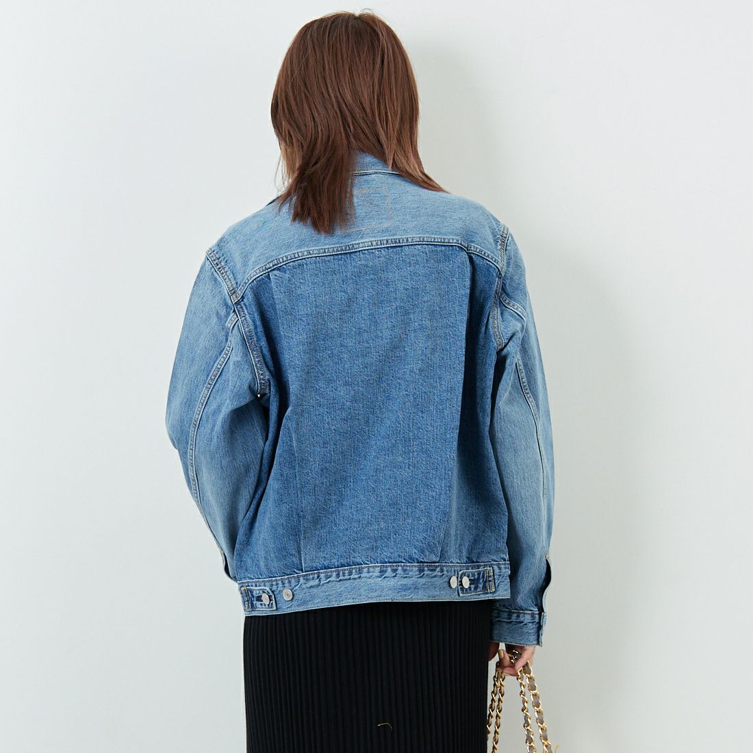 LEVI'S [リーバイス] TYPE2 トラッカージャケット [A7632-00] 14 BLUE SK &&モデル身長：167cm 着用サイズ：S&&