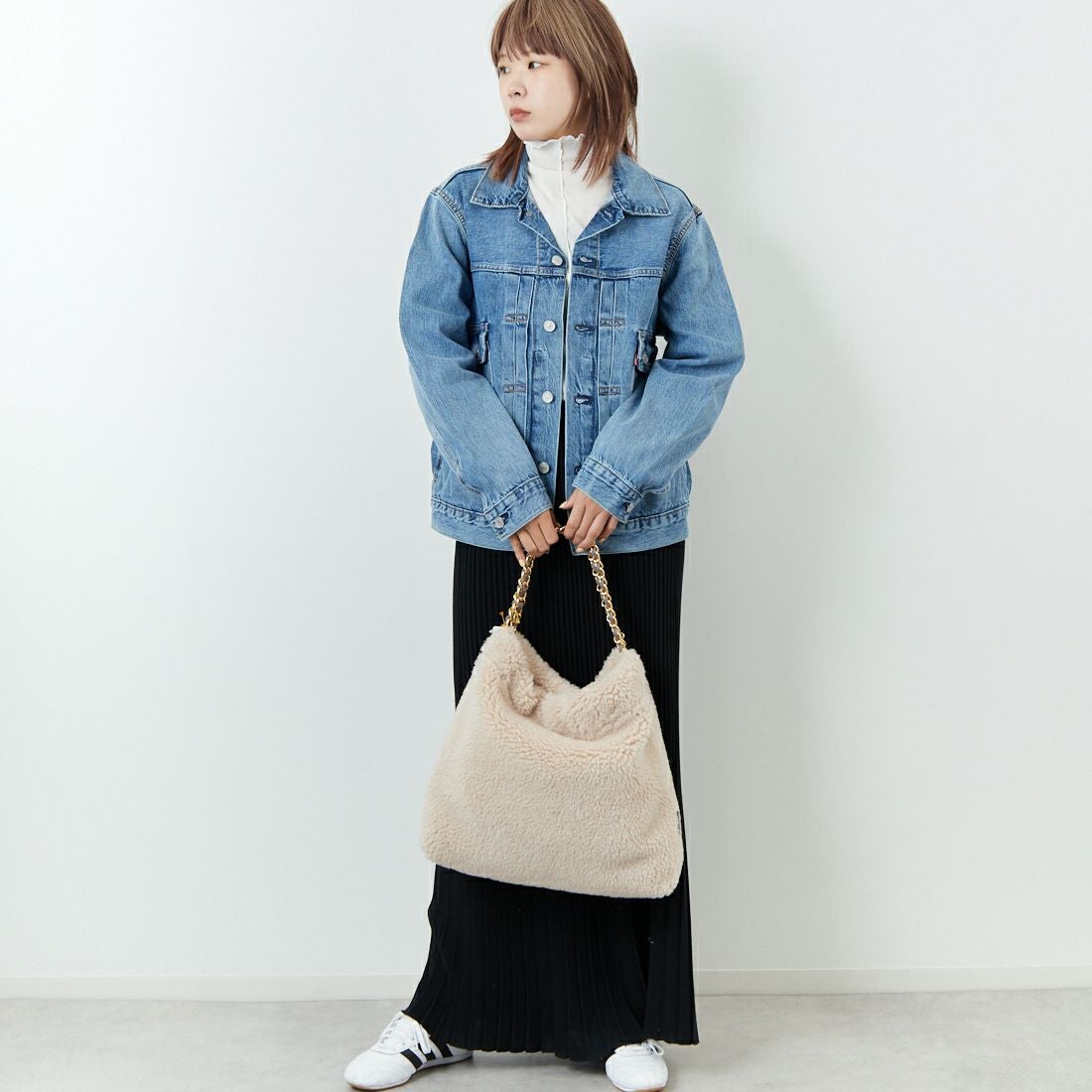 LEVI'S [リーバイス] TYPE2 トラッカージャケット [A7632-00] 14 BLUE SK &&モデル身長：167cm 着用サイズ：S&&