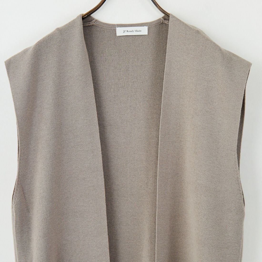 Jf Ready Made [ジェイエフレディメイド] 総針編み 前開きベスト [3105204] 714 ｸﾞﾚｰｼﾞ