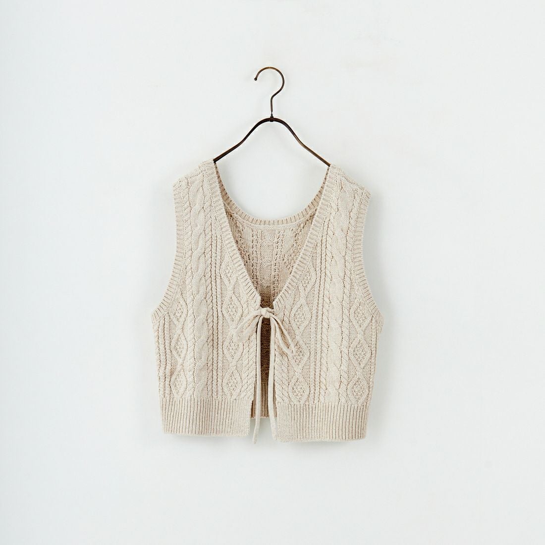 Jf Ready Made [ジェイエフレディメイド] 2WAYケーブルニットベスト [3105201] 711 Lﾍﾞｰｼﾞ