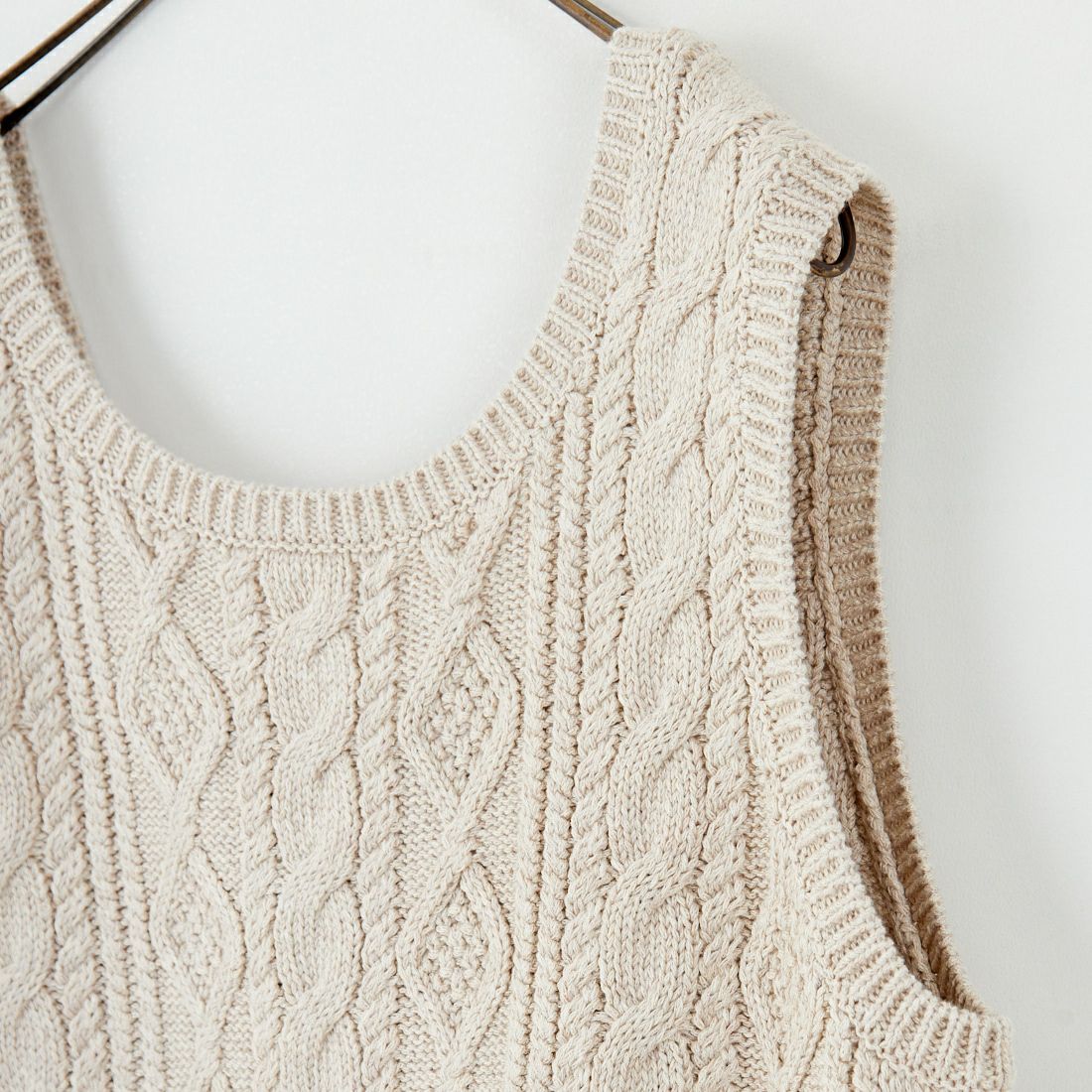 Jf Ready Made [ジェイエフレディメイド] 2WAYケーブルニットベスト [3105201] 711 Lﾍﾞｰｼﾞ