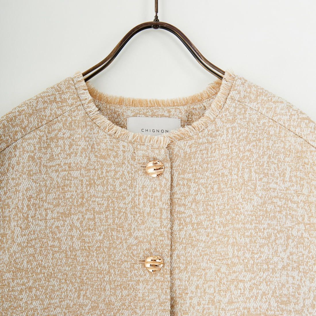 CHIGNON [シニヨン] ツイードショートベスト [4654-037MK] L.BEIGE