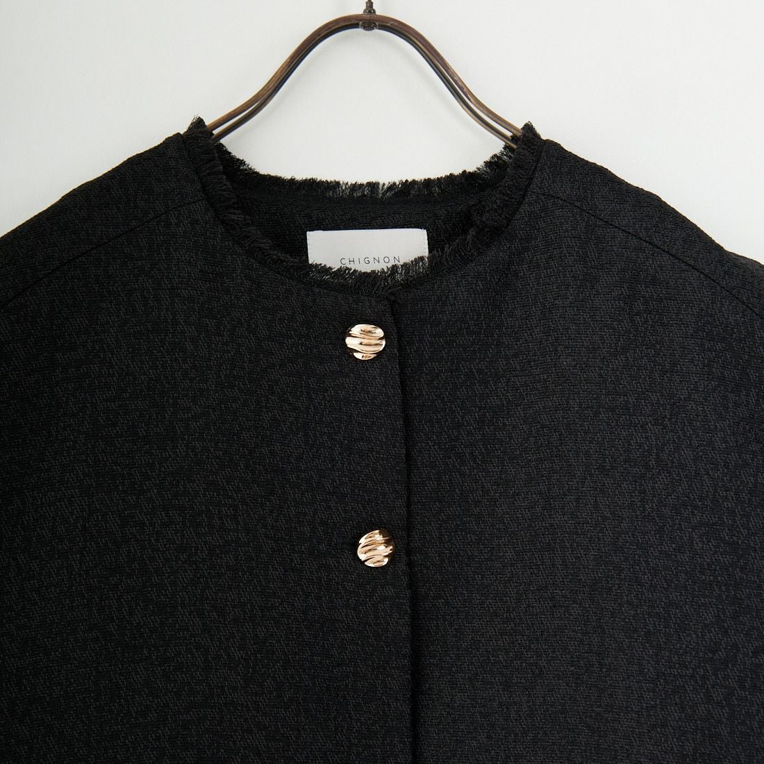 CHIGNON [シニヨン] ツイードショートベスト [4654-037MK] BLACK