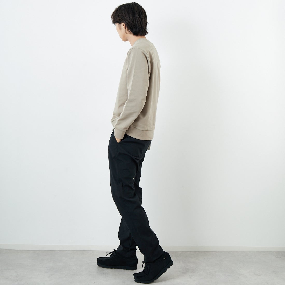 Jeans Factory Clothes [ジーンズファクトリークローズ] プライムフレックス1Pイージートラウザー [JFC-253-033] 61 BLK &&モデル身長：179cm 着用サイズ：XL&&