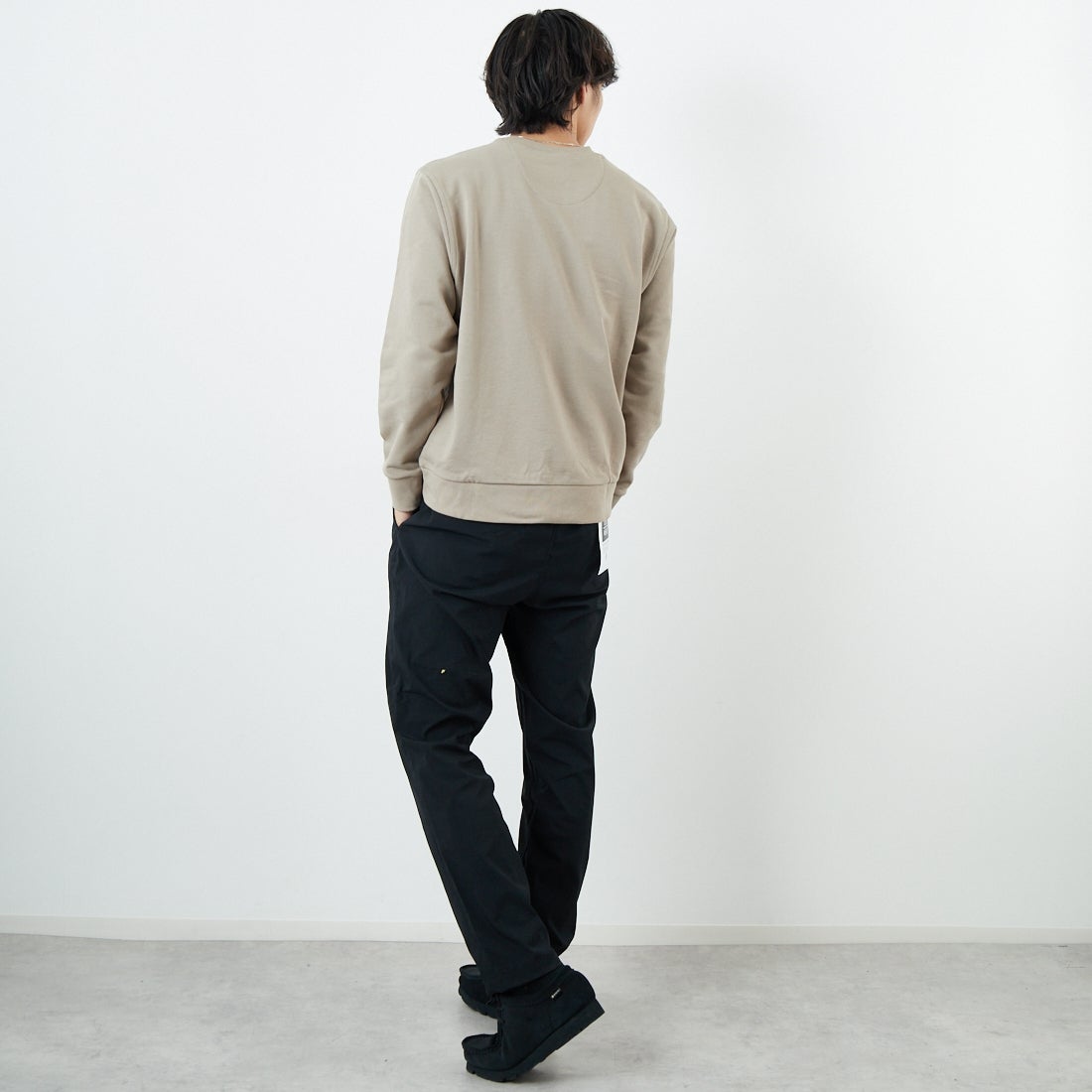 Jeans Factory Clothes [ジーンズファクトリークローズ] プライムフレックス1Pイージートラウザー [JFC-253-033] 61 BLK &&モデル身長：179cm 着用サイズ：XL&&